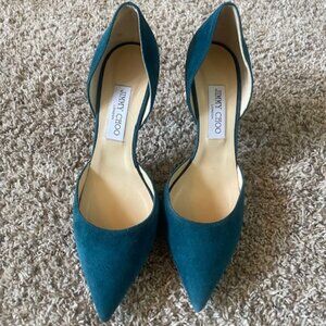 New condition! Turquoise Blue Suede Jimmy Choo Heels